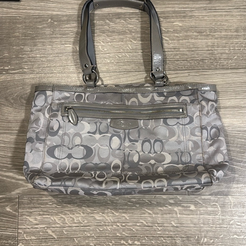 Coach Gray Signature Tote Bag